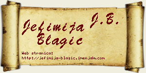 Jefimija Blagić vizit kartica